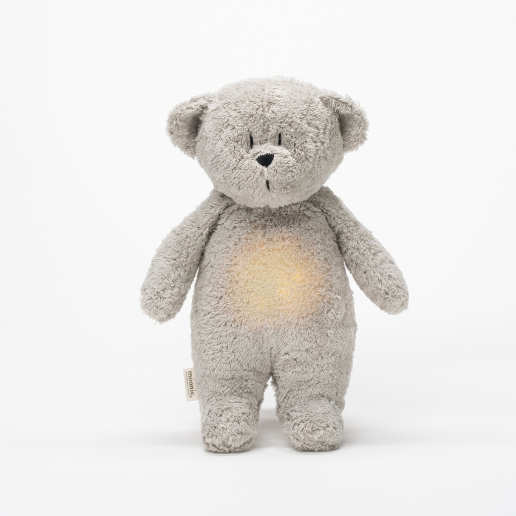 Moonie | Slaapknuffel The Humming Bear Organic gray natur 28cm