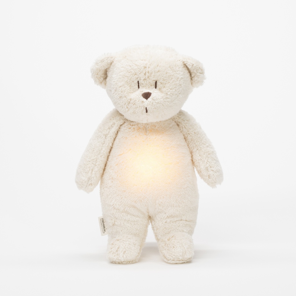 Moonie | Slaapknuffel The Humming Bear Organic polar natur 28cm