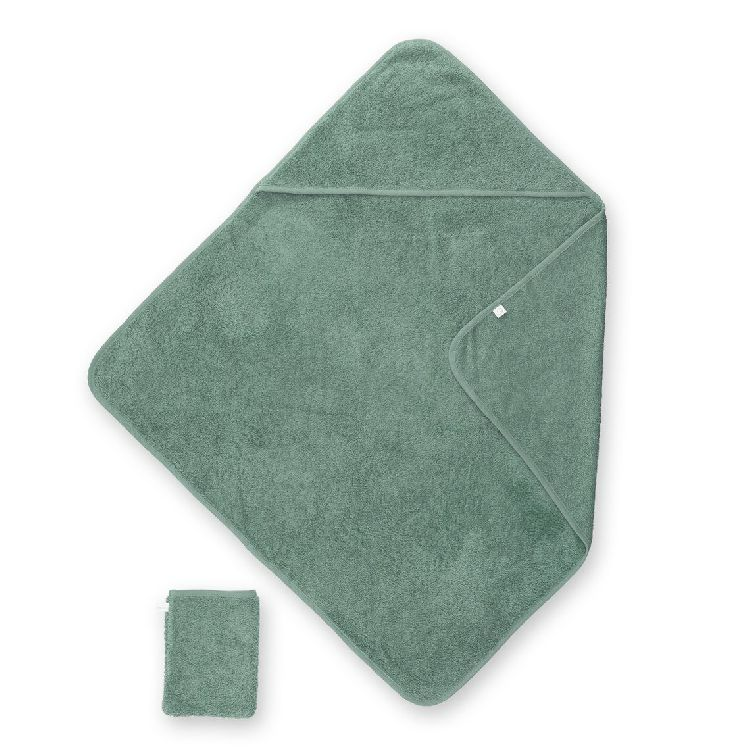 BADCAPE, Terry Mini Price, green, uni, badstof, 75x75cm, met washandje, 2023/24