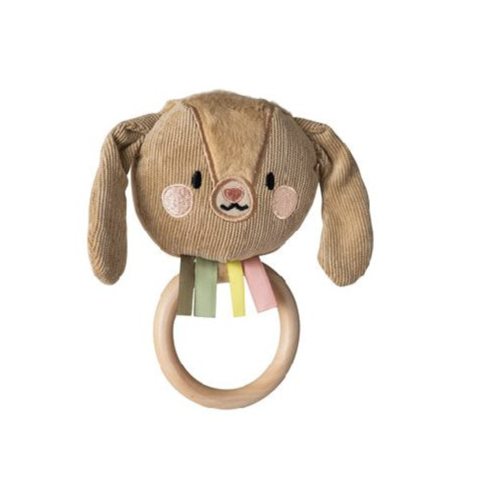 RAMMELAAR, Jenny Bunny Rattle, Urban Garden, bruin, hout/textiel, vanaf 0 maand