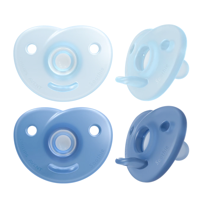 Avent | Fopspeen Soothie Boy Volledig Siliconen Speen Ortho/Physio Blauw 0-6m 2-pack 