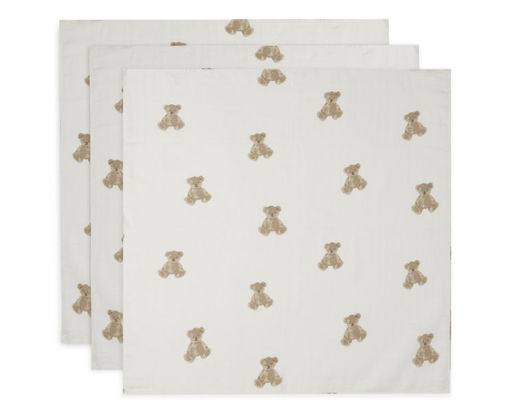 [447766] TETRA DOEK, 70x70cm, Small, Teddy Bear, bruin/ecru, all over teddybeer print, handdoek/luierdoek, 3 stuk(s), 2022