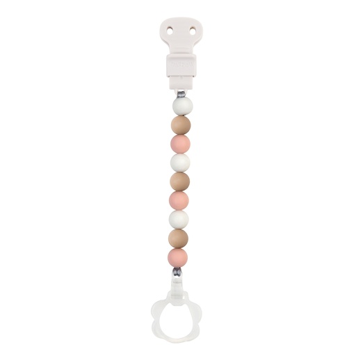 [399685] Nattou | Fopspeenketting Silicon kralensnoer light pink/beige 