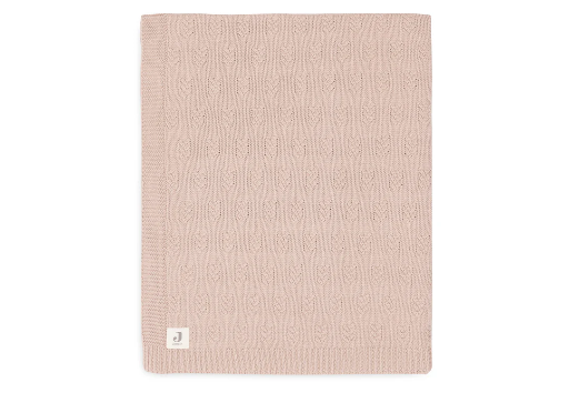 [471225] DEKEN, 75x100cm, Grain Knit wild rose, roze, all over graan motief/uni, tricot, voor wieg/draagmand/park