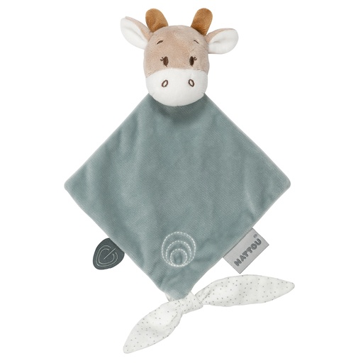 [425441] KNUFFELDOEK / DOUDOU, Mini Luna the giraffe, Luna & Axel, groen/bruin, giraf, textiel, vanaf 0 maand