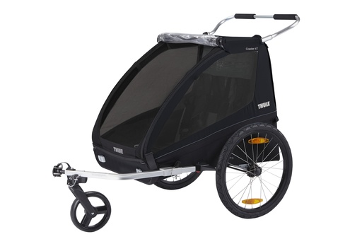 [406073] FIETSKAR, Coaster XT 2, black, fietsen/ wandelen, vr 2 kinderen, opvouwb, incl. fietstrailer- en wandelkit/achterlicht