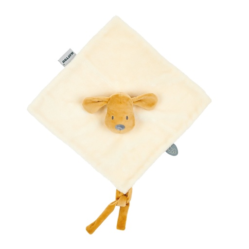 [452477] KNUFFELDOEK / DOUDOU, Charlie, ecru, Doudou Dog Flannel, vanilla, hond, uni, textiel, vanaf 0 maand