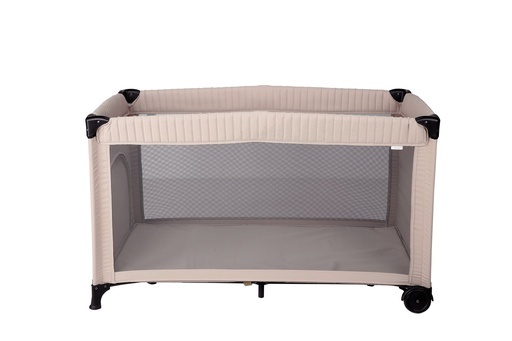 [479493] REISBED, Logeerbed, beige, bruin, uni, 65x74x125cm, tot 15 kg, op wielen, met transporttas, 2024