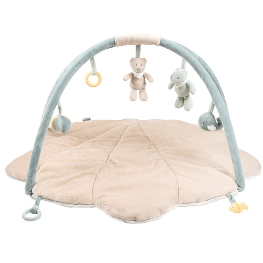 [456121] Nattou | Speeltapijt met speelboog Playmat shell with arches Romeo, Jules & Sally ecru/groen 