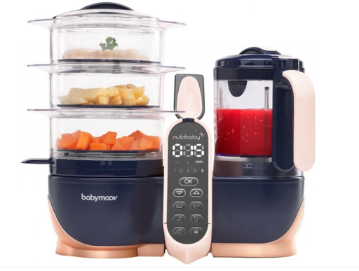 [353794] STOOMKOKER, Nutribaby+ XL, donkerblauw/ rosé gold, stomen/mixen/steril./opwarmen inh. 700 ml/beker, 2250ml/stoommand