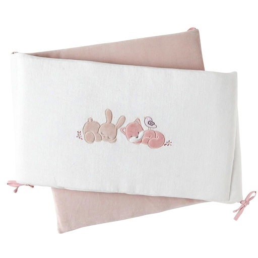 [460174] Nattou | Tochtkussen Alice & Pomme roze/ecru 35x180cm