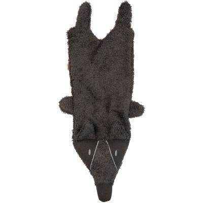 [411191] KNUFFELDOEK / DOUDOU, Wolf, graphit Timboo, grijs, wolf, uni, bamboe, vanaf 0 maand