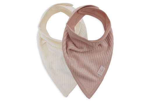 [510712] Bib Bandana Velvet Rib Wild Rose/Ivory (2pack)