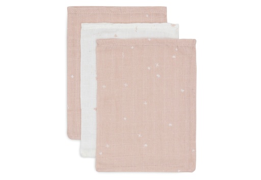 [510874] Jollein | Washandje muslin twinkling wild rose 15x20 cm 3-pack 