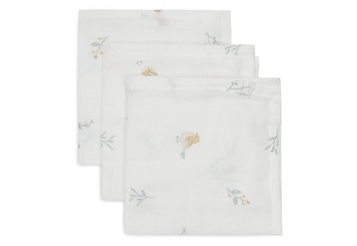 [510884] Mouth Cloth Muslin 31x31cm Lovely Birds (3pack)