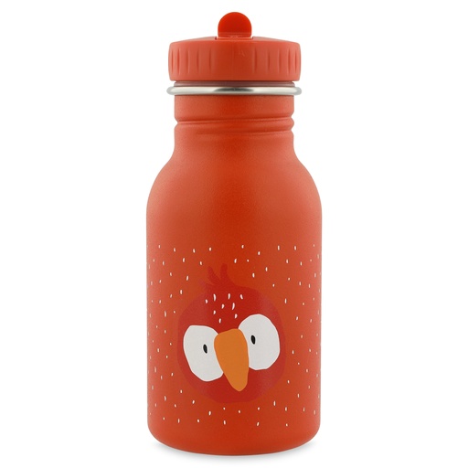 [511014] DRINKFLES, 350ml, Mr. parrot, print papegaai, aluminium, deksel, drinktuit