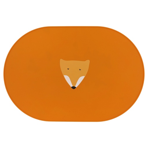 [485568] PLACEMAT, Fox mealtime, oranje, kop vos, ovaal, siliconen, waterafstotend 1 stuk