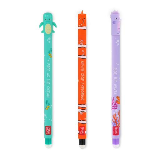 [518797] Legami | Balpen Set van 3 erasable gel pens Under The Sea