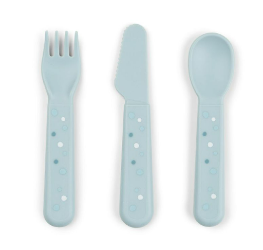 [472305] LEPEL/VORK/MES, 3 delig, Foodie Cutlery Set, Happy Dots, blue, blauw, all over print stippen, bestek, 2024