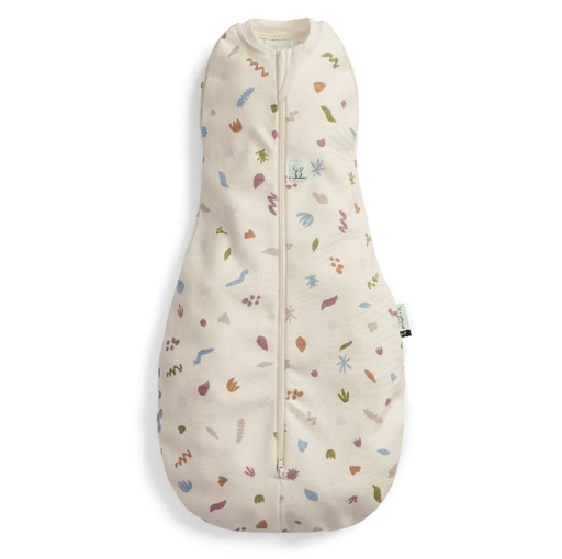 [480187] SLAAPZAK, 60cm, ZM, 0.2TOG, bloom, Cocoon Swaddle Bag, Warm Pouch, bladeren, bio katoen 