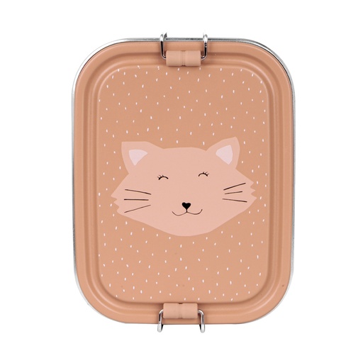 [463142] BROODDOOS, Mrs. cat, Lunch Box small, poes, RVS, 13x6x17cm onderverdeling