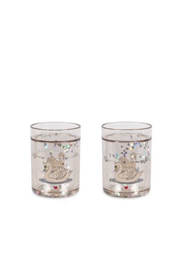 [524602] Konges Slojd | Drinkbeker Glitter Cups Swan Off White