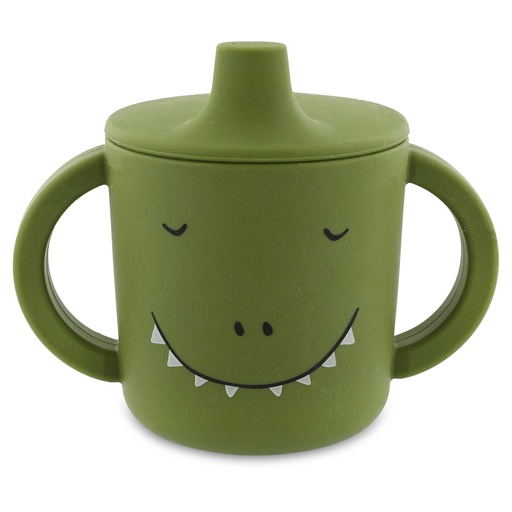 [485538] DRINKBEKER, 200ml, Sippy cup, dino Mealtime, groen, kop dino, siliconen, handvatten, drinktuit