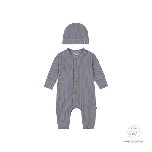 [526258] 1 pce babysuit + hat organic cotton