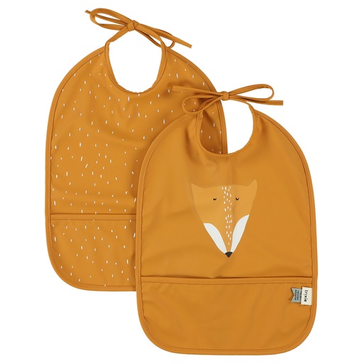 [530494] Trixie | Afwasbaar Slabbetje 2-Pack  Mr. Fox Oranje 
36x27x0cm