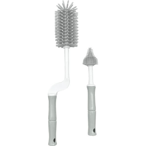 [403270] FLESSENBORSTEL, grey, B-Bootle Brush Set, grijs, uni, met speenborstel, met silicone borstelharen 