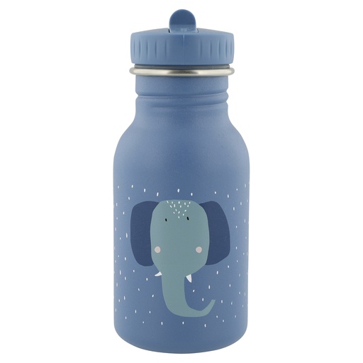 [378111] DRINKBEKER, 350ml, Mrs. Elephant, dark blue, uni/print olifant, alu, deksel, drinktuit, drinkfles, School (040)