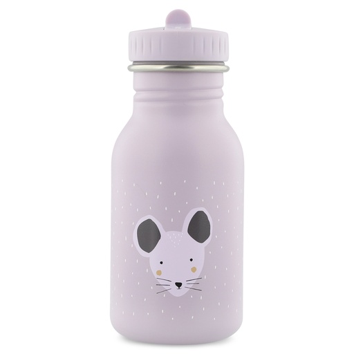 [413332] DRINKBEKER, 350ml, Mrs. Mouse, grijs, uni/print muis, aluminium, deksel, drinktuit, drinkfles, School (040)