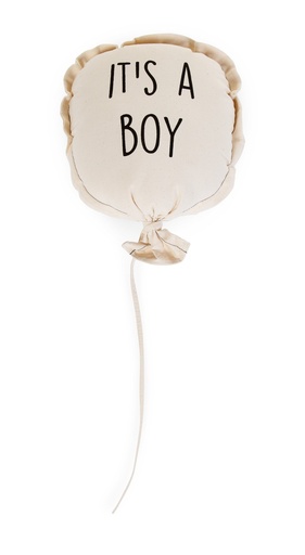 [401207] BALLON, ecru, print tekst "It's a boy", canvas, vorm: rond, 1 stuk(s),afmeting: 35x26x8 cm