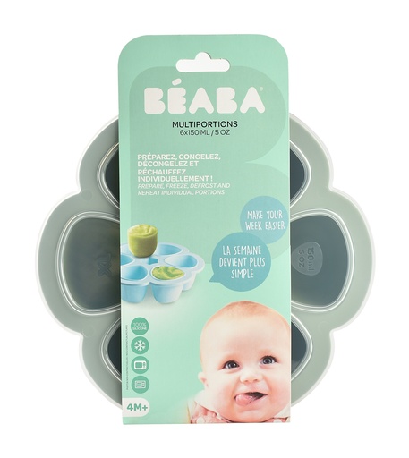 [438469] Béaba | Bewaarpotje Multi Portions Beaba grijs/groen 6x150ml