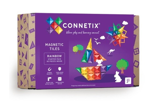 [474806] Connetix | Magnetische Blokken Starter Pack Magnetic Tiles Rainbow 60 stuk(s)