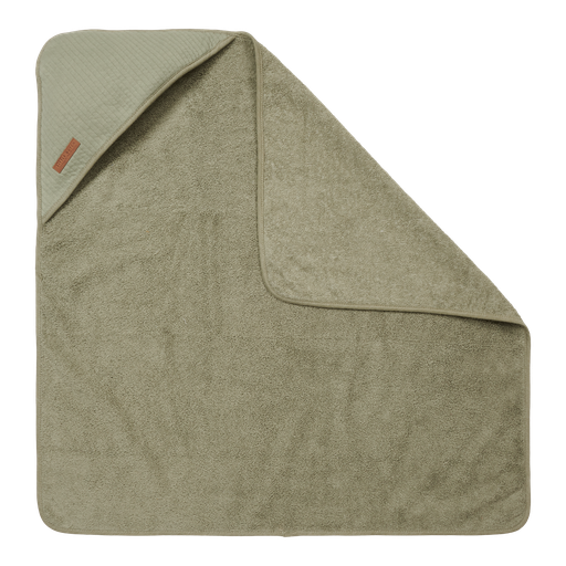 [410230] BADCAPE, Pure Olive, groen, uni, katoen/badstof, 75x75cm