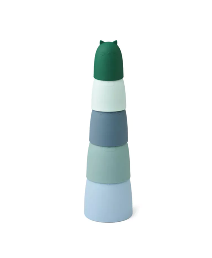 [451277] EDUCATIEF SPEELGOED, Anneli Nesting Toy, dusty mint multi mix, uni, siliconen, vanaf 0 maand, educatief speelgoed