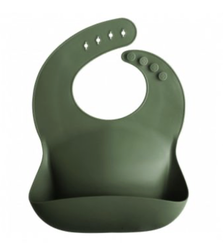 [398812] Mushie | Slabbetje met Kruimelvanger Forest Green Siliconen Waterdicht