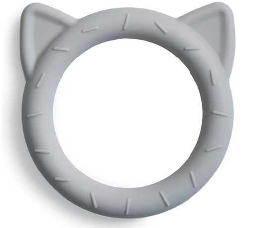 [409480] Mushie | Bijtring Teether Cat Stone Grijs Siliconen +0M