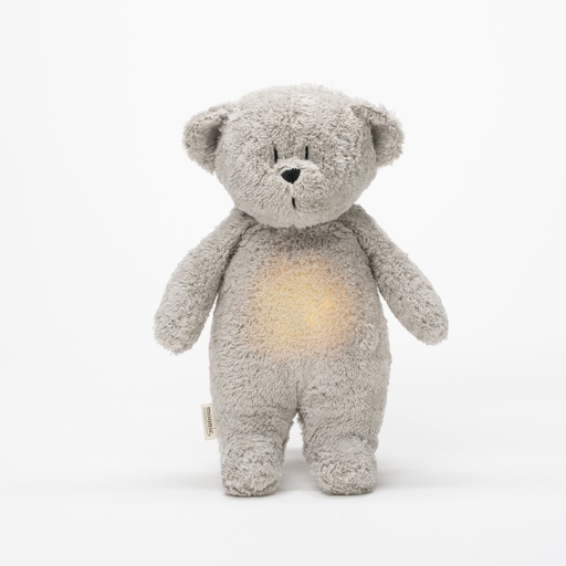 [482426] Moonie | Slaapknuffel The Humming Bear Organic gray natur 28cm